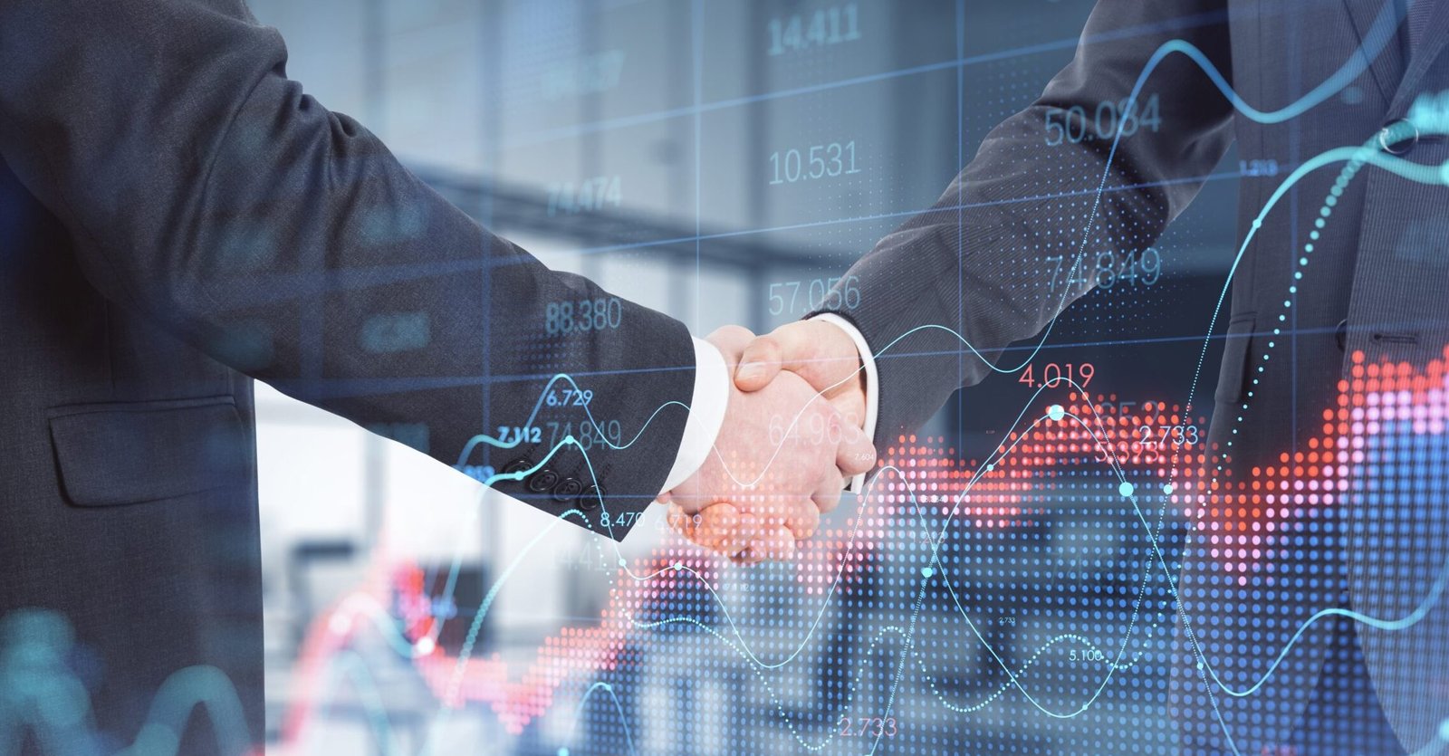 businessmen shake hands overlaid with financial da 2026 09 22 09 26 01 utc